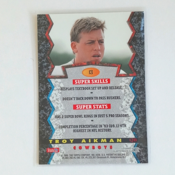 Troy Aikman 1994 & 1995 Dallas Cowboys Trading Cards Set of 2 - Picture 5 of 8
